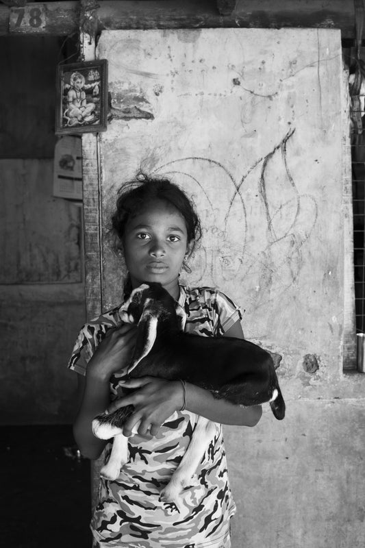 Child born into a settlement for  displaced people over a decade after the end of Sri Lanka's civil war
